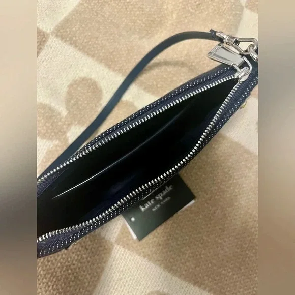 Sam Icon Floral Embellished Denim Mini Pochette
